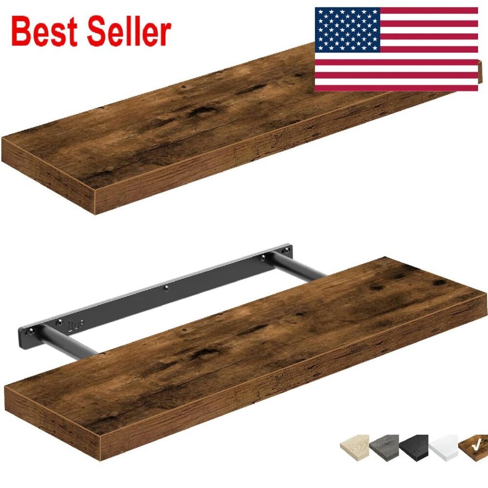 Floating Shelves Set Of 2 Farmhouse Style Wall Mounted Display Storage Minimal
